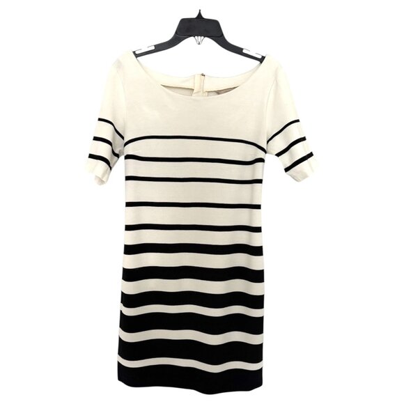 Banana Republic Black and Cream Striped Mini Dress - Picture 1 of 2